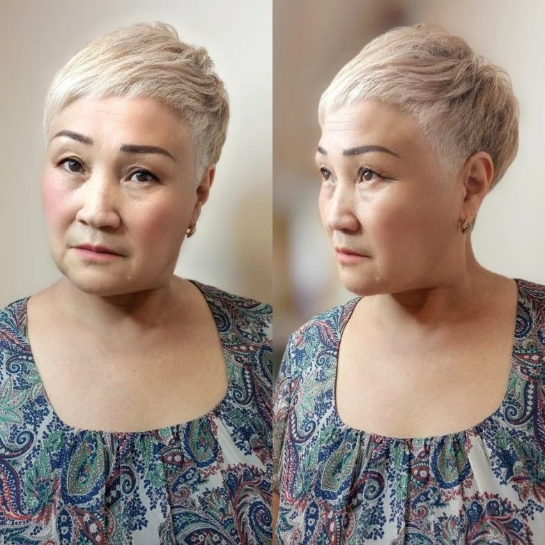 Pixie muy corto con sienes despejadas